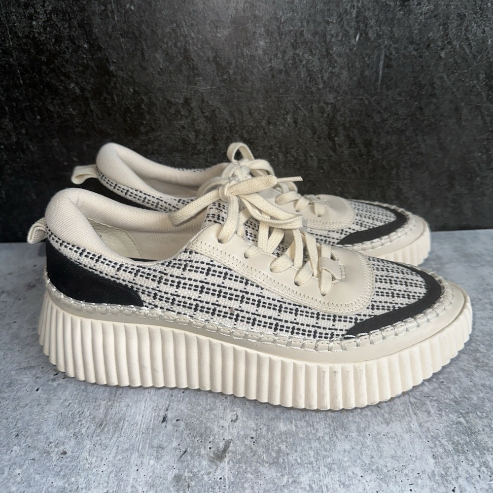 Dolce Vita Dolen Sneakers Womens 10 Knit Platform woven lace
